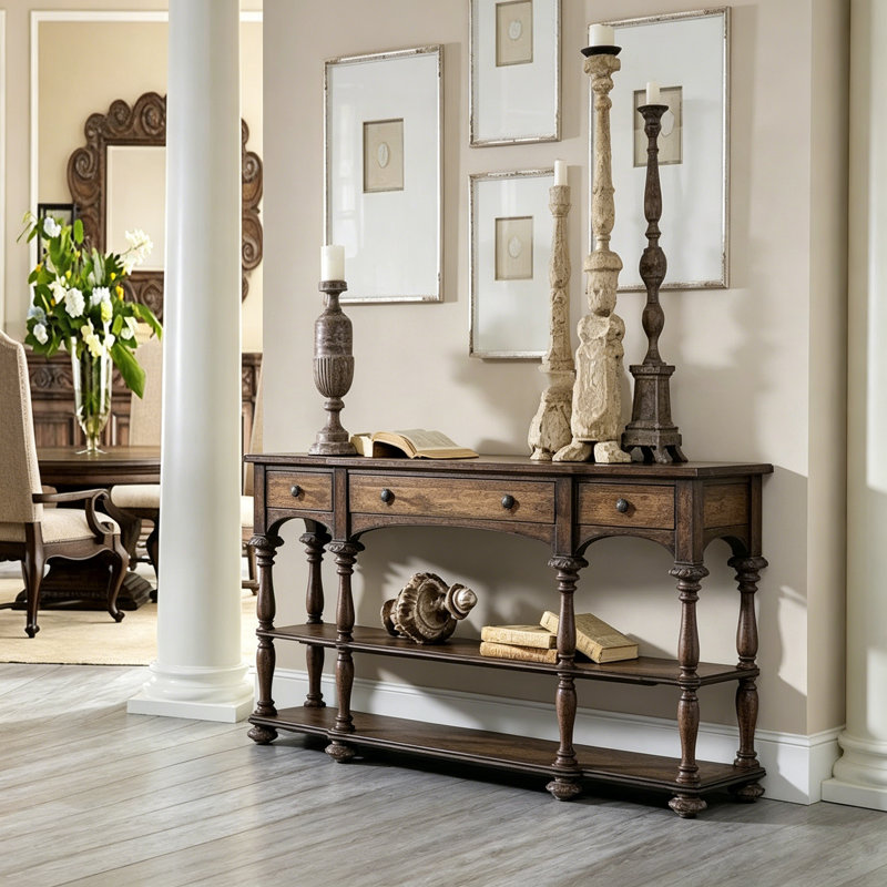 Console American Vintage, H 35,4 po x l 55,1 po x P 13,8 po