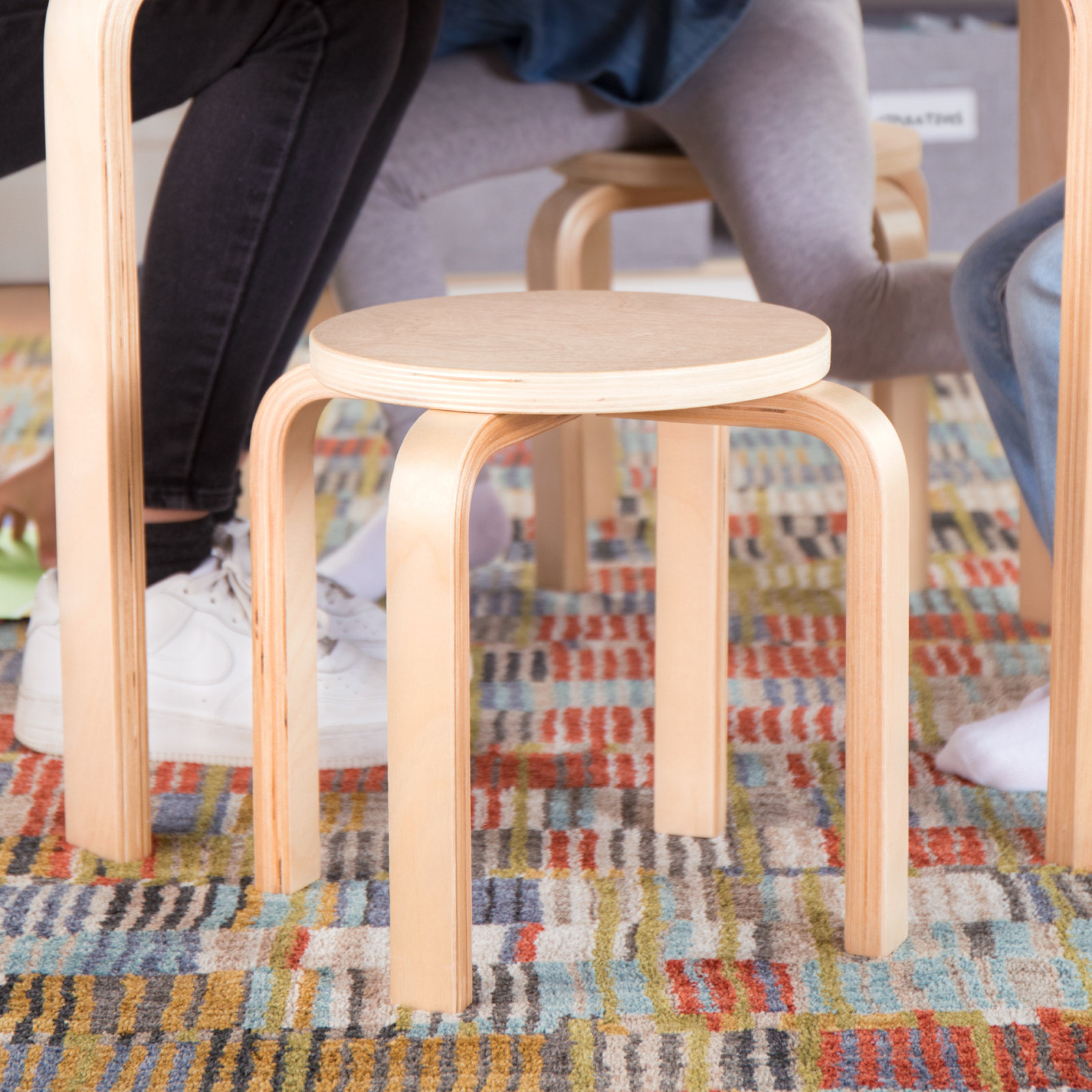 Kids Table and Stool Set, Natural