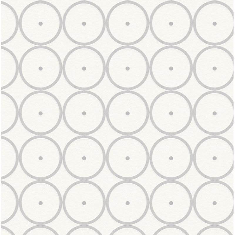 Rouleau de papier peint géométrique l 33 pi x l 21 po Cuadra, Crème / gris clair