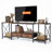 Industrial Rustic Rust Brown TV Stand with power outlet, Entertainment Center with 2 Fabric Drawers & Open Shelves, for Living Room & Bedroom-118661906