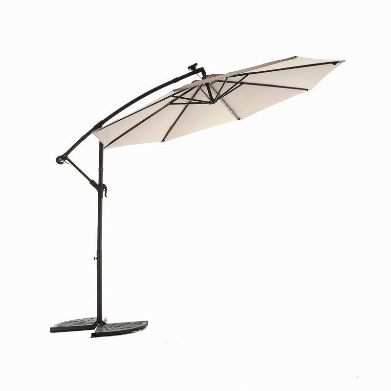 Parasol de marché à DEL 10 pi, Kaki