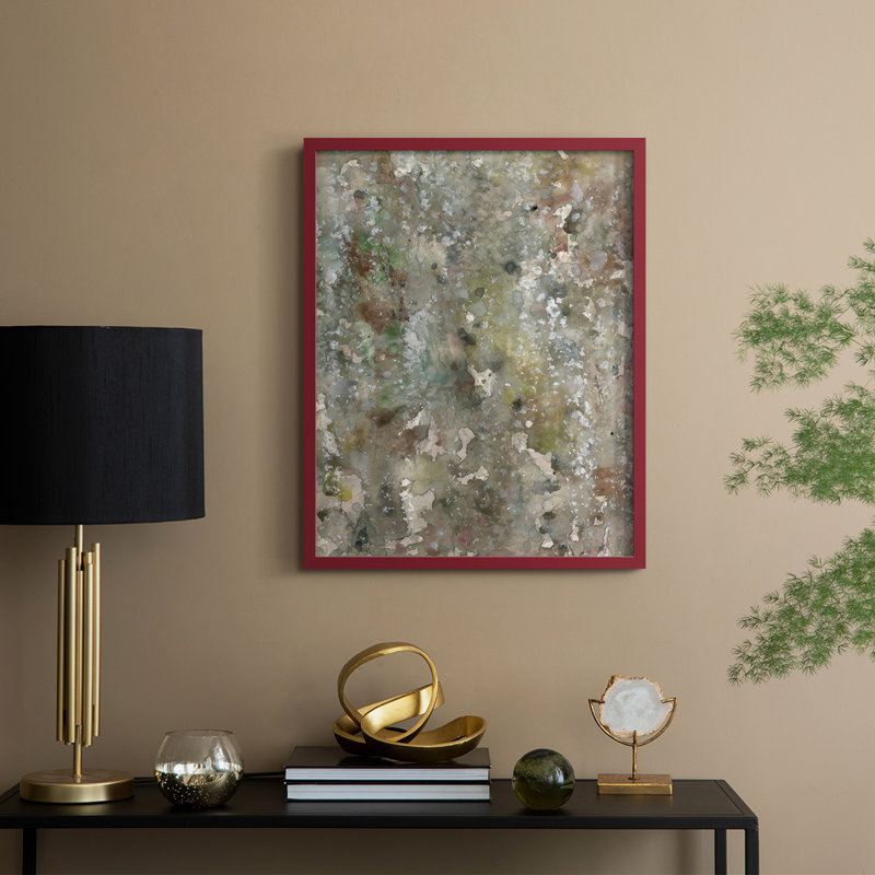 Abstract Bark II Framed Print - Solid Wood, Red, 30" H x 24" W