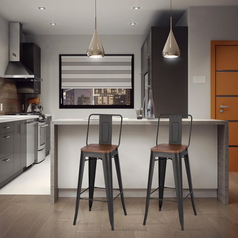Counter Stool with Metal Frame