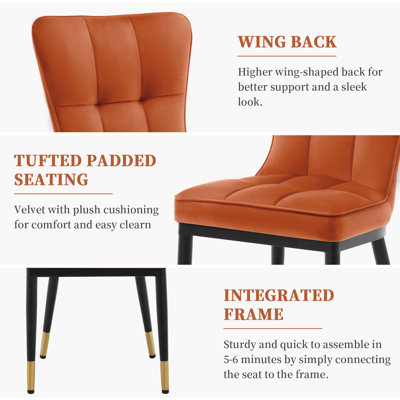 50 cm H Tufted Dining Chair