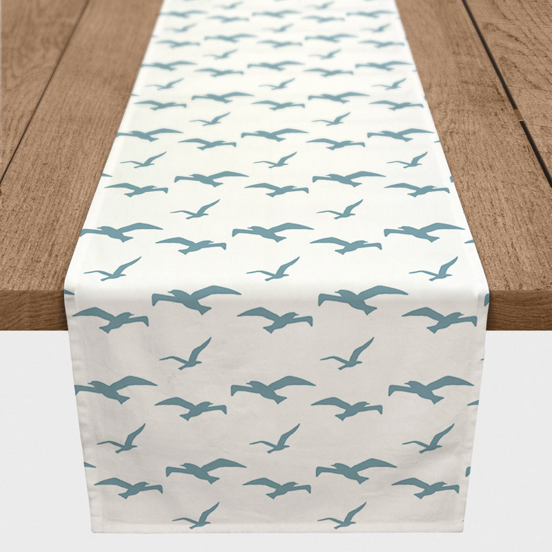Chemin de table géométrique McKay, L 72 po x l 16 po, Bleu ciel, Brenner géométrique