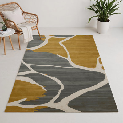 Watercolor Brown Indoor and Outdoor Area Rug