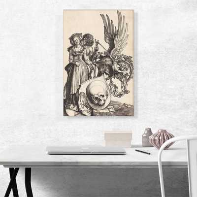 «Armoiries avec crâne 1503» par Albrecht Dürer - reproduction d'art sur toile tendue
