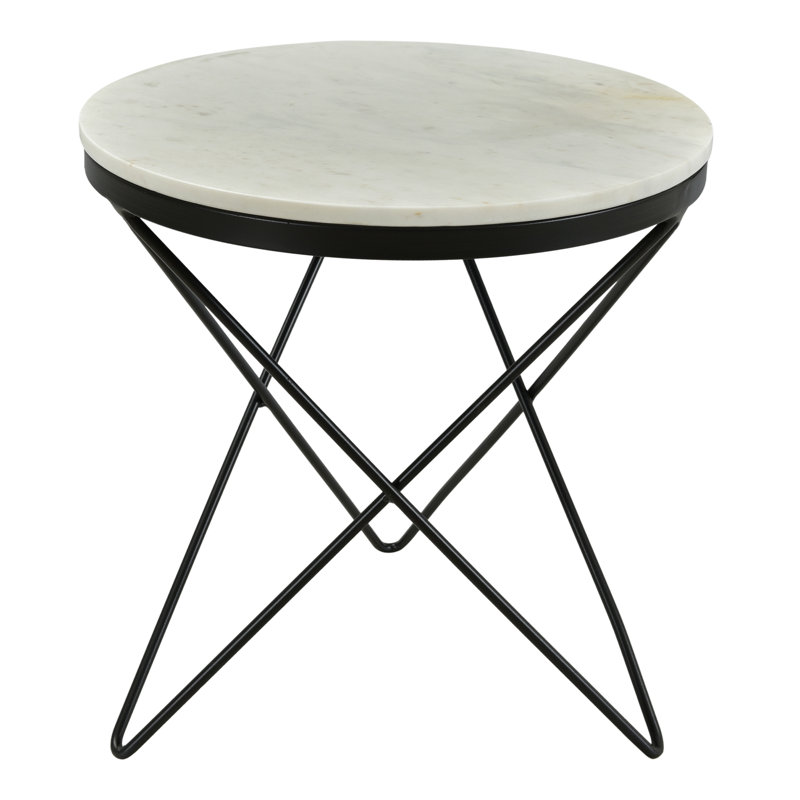 Haley Marble End Table, Black