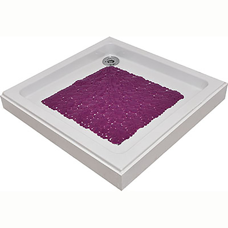 Purple Non-Slip Square PVC Shower Mat 20" x 20"