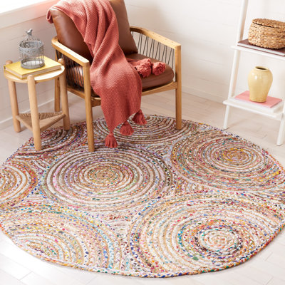 Demaio Hand-Woven Beige/White Area Rug