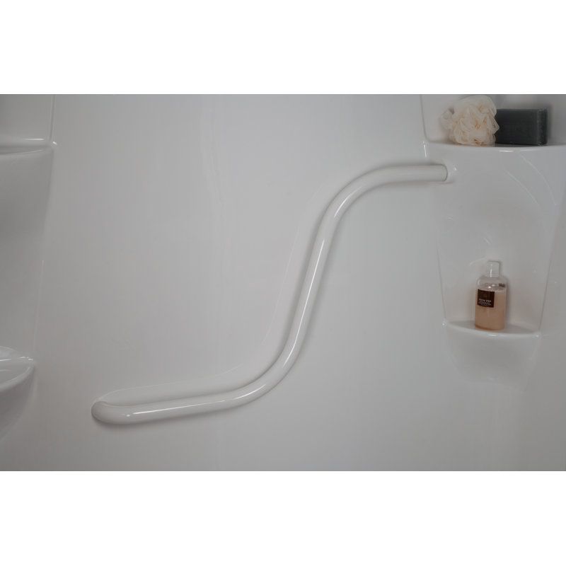 Cabine de douche rectangulaire encadrée h 84,5 po x l 50 po avec siège et base inclus Madison, Gauche