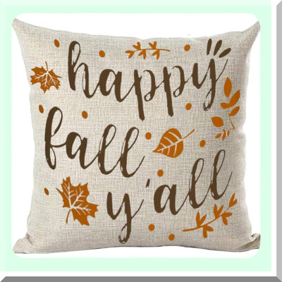 Maple Leaves Retro Watercolor Fall Decorative Pillow Cover - Autumn Home Living Room Sofa Bed Cotton Linen Square"