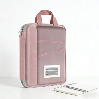 Backpack Semi-transparent Mesh Portable File Folder Document Organizer With Handle Zippered Subject Bag For School Office Home Paper Storage And Organization