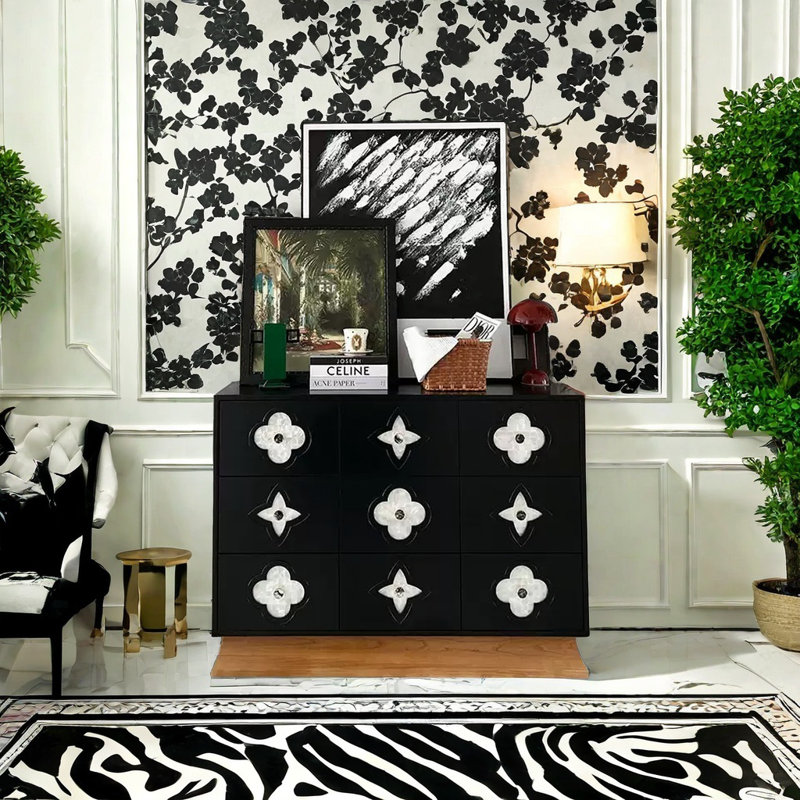 Vintage Four-Leaf Clover Accent Chest
