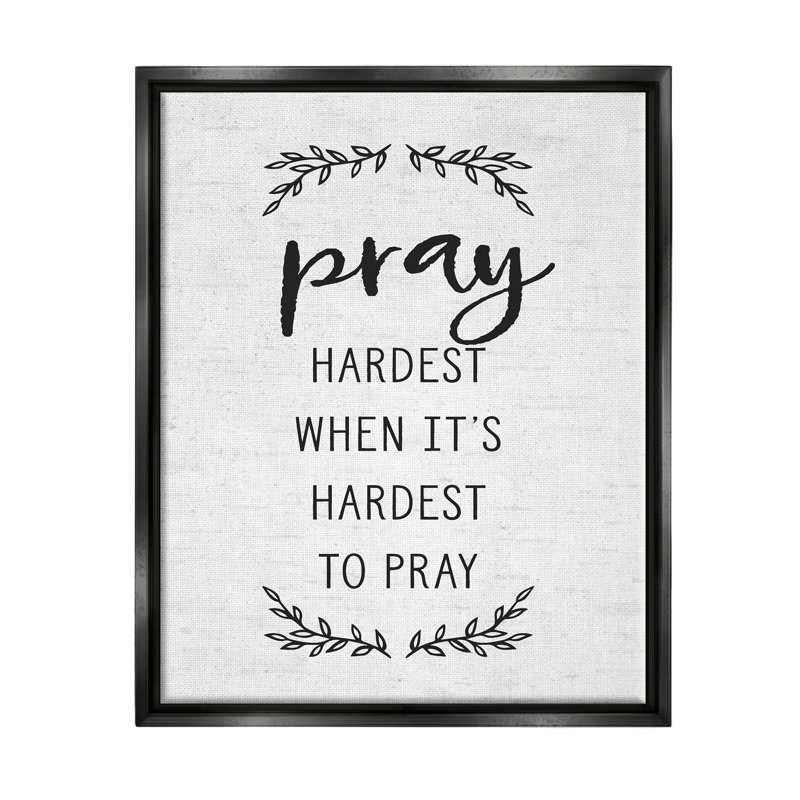 Spiritual Prayer Uplifting, Cadre flottant noir de jais, H 21 po x l 17 po x P 1,7 po