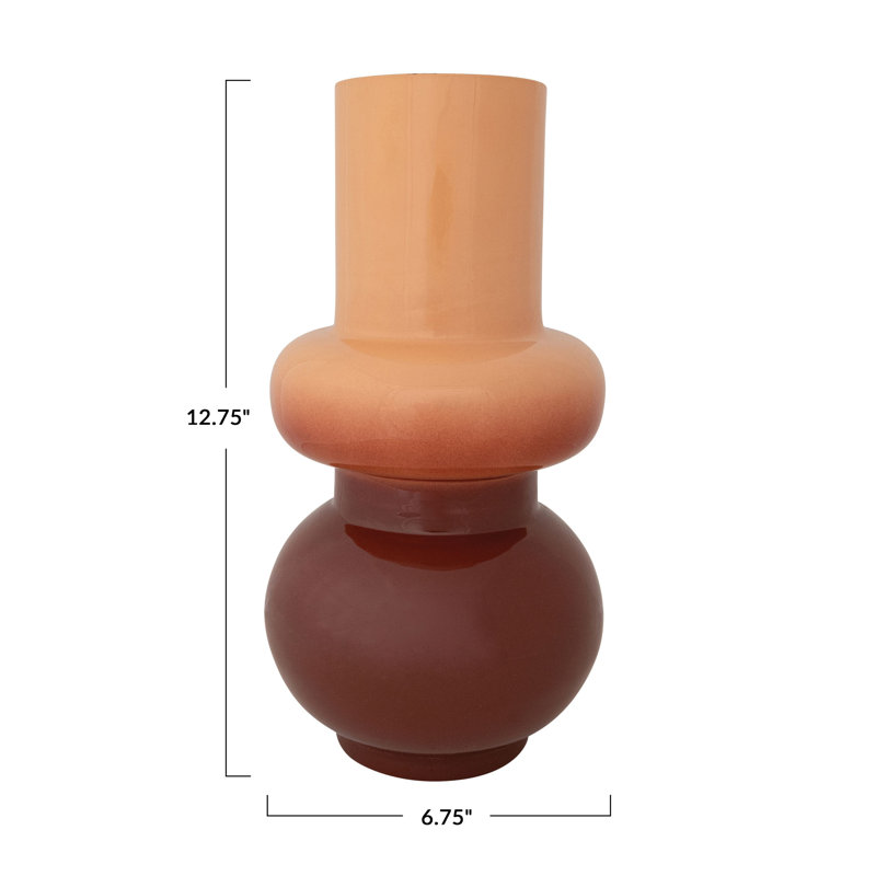 Vase intérieur / extérieur en métal émaillé