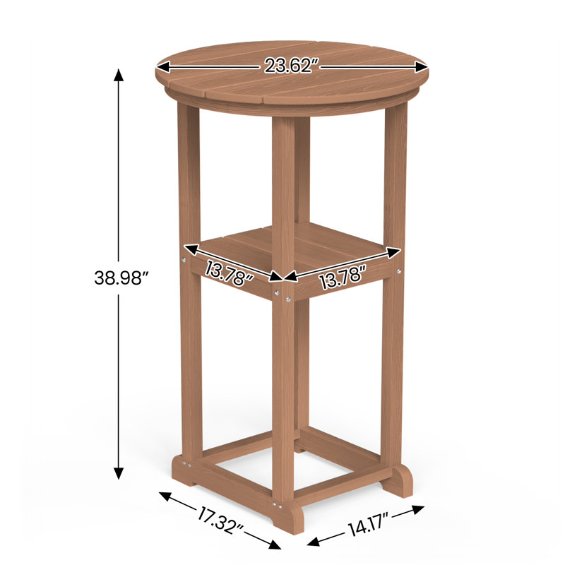 Table de bar 24 po, Teck