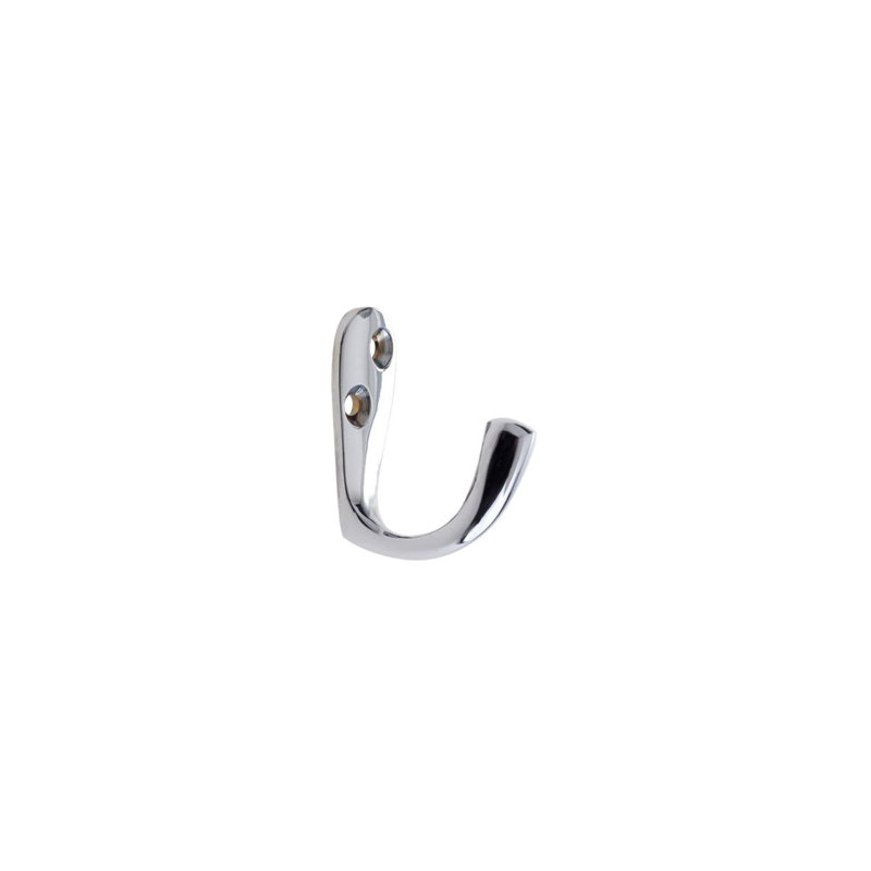 Steel Wall Wall Hook, Polished Chrome