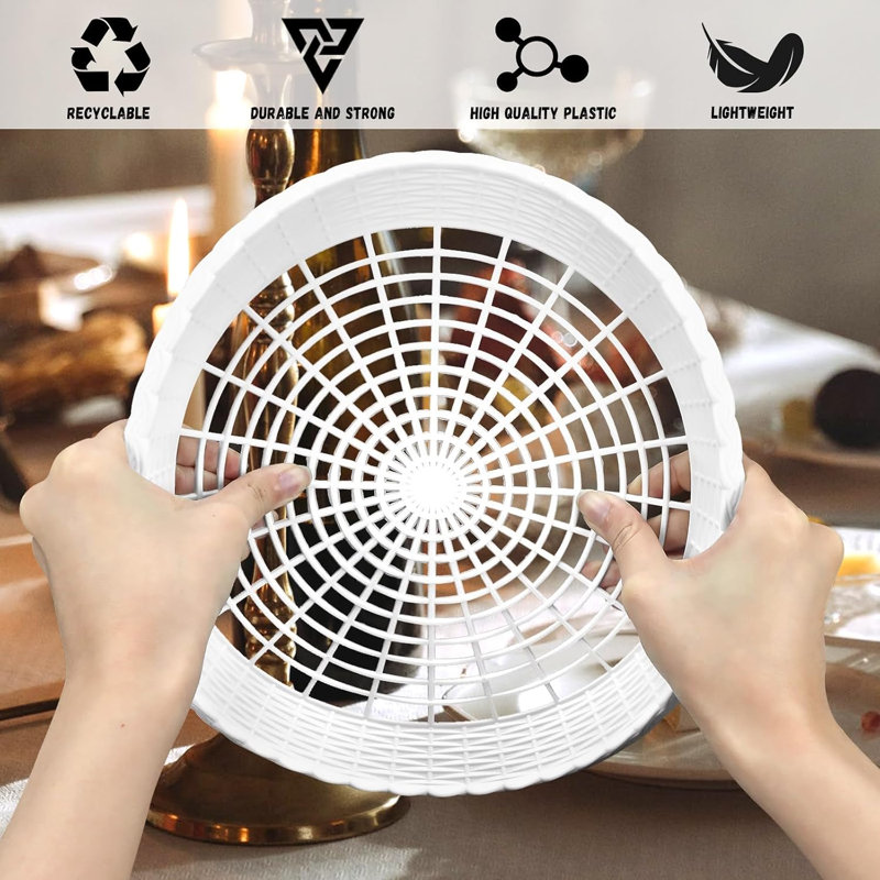 15-Piece Reusable White Plastic Paper Plate Holders