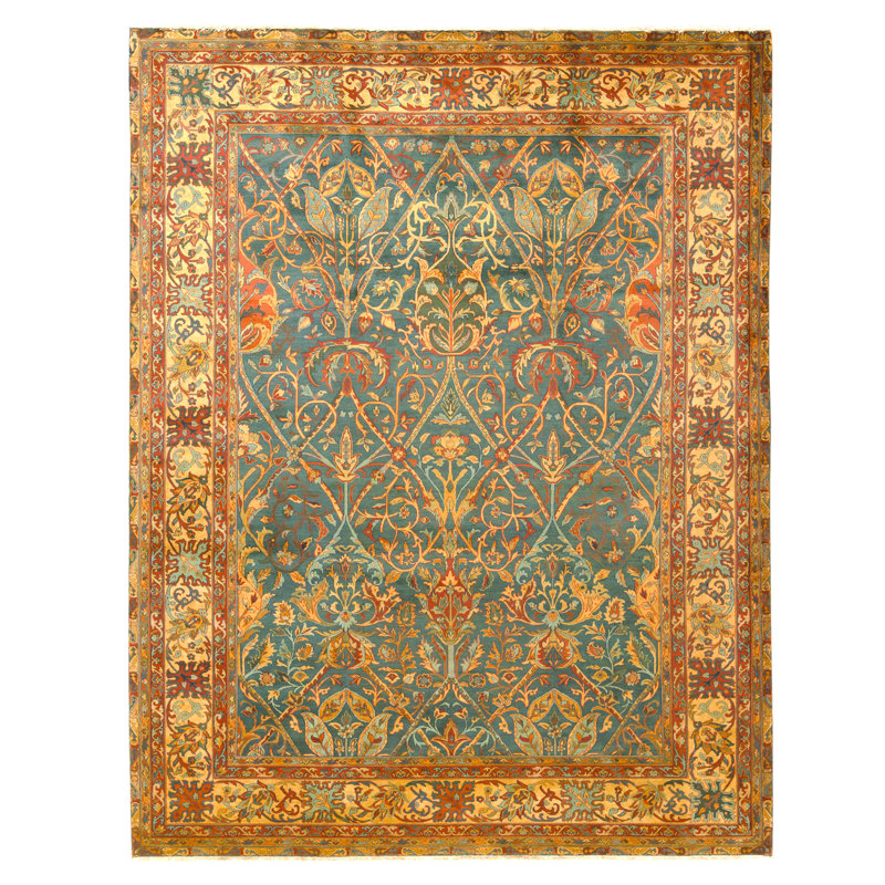 High-Quality Hand-Knotted Blue Area Rug