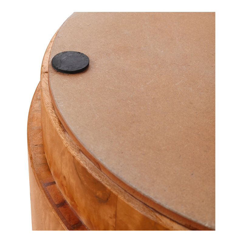 Garud Arsenio Burl Wood Round Side/End Table, Brown