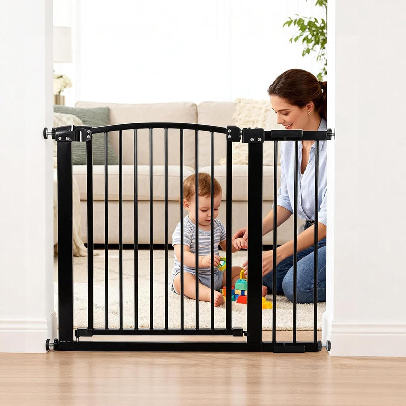 Barrière incurvée pour bébé en fer pour animaux de compagnie, barrière de sécurité en métal robuste pour utilisation intérieure