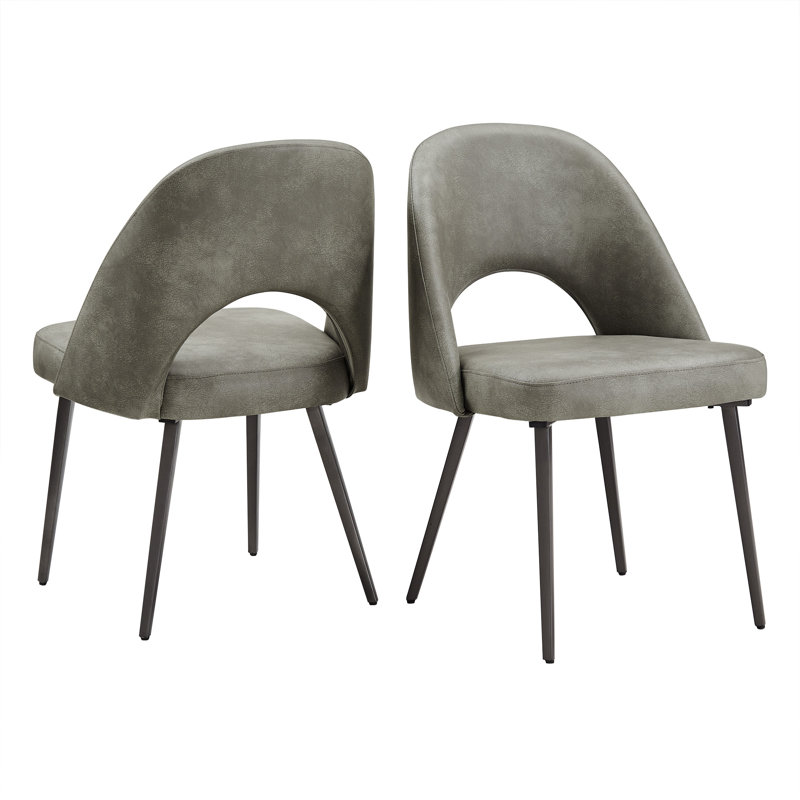 Chaise d'appoint rembourrée Etna, Gris clair