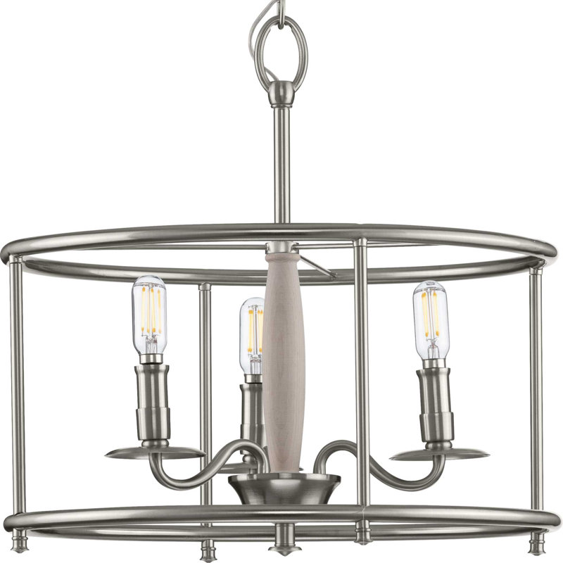 Rourke 3 - Light Candle Style Pendant, Brushed Nickel
