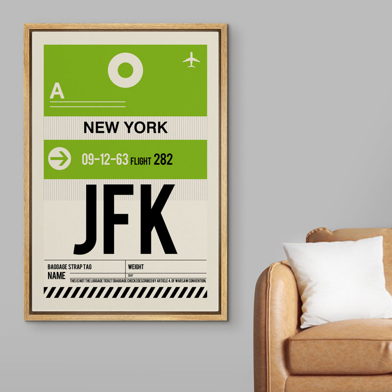 IRS06-IDEA4WALL, reproduction d'art sur toile encadrée, affiche de New York, H 24 po x l 16 po x P 1,5 po, Encadrement brun