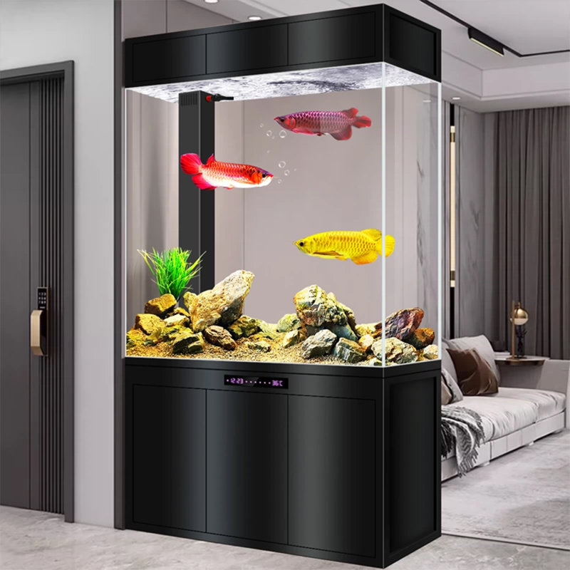 Aquarium moderne 115-125 gallons en aluminium Eco, Black, 47.24