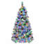 Arbre de Noël enneigé épinette 6 pi avec pommes de pin, arbre de Noël artificiel avec 403 pointes de branches, branches mixtes en PE et PVC, 250 lumières DEL multicolores, 11 modes de clignotants, décorations des Fêtes-107091545