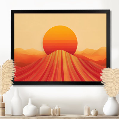 «Orange Sunset Stripes of the Seventies II», art mural rétro sur toile Groovy
