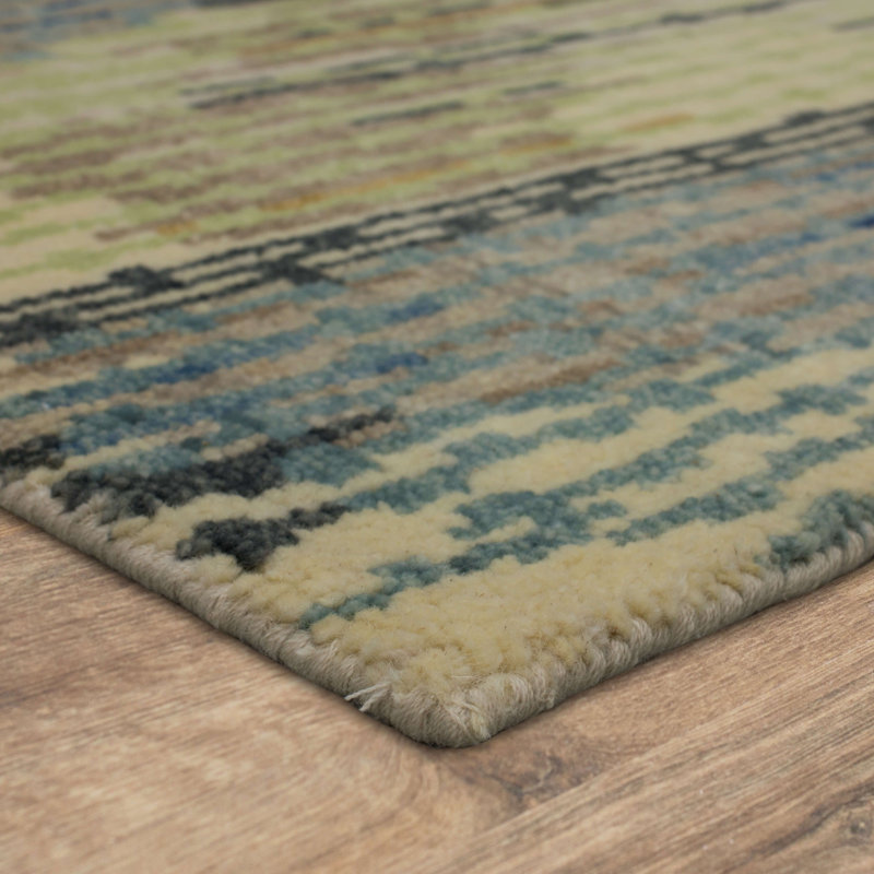 Depiction Handmade Wool Abstract Area Rug, Rectangle 6' x 9'
