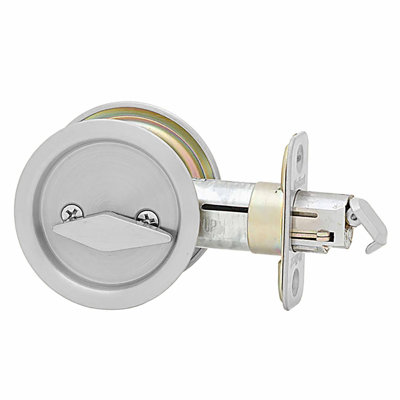 Kwikset Metal Indoor Round BedBath Pocket Door Hardware