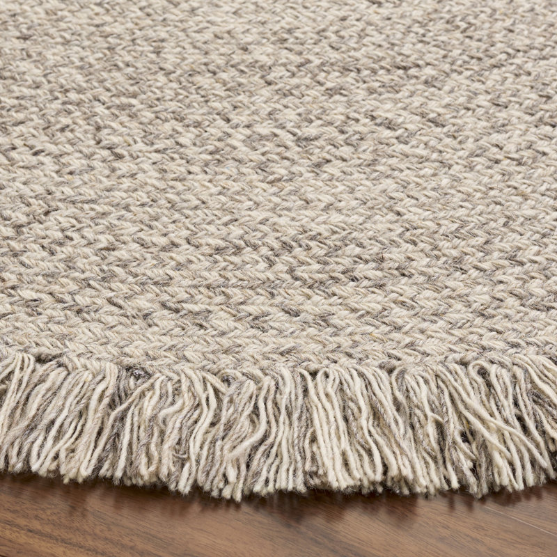 Braided Hand Woven No Pattern Indoor Rug, 3'-0" x 3'-0" Round
