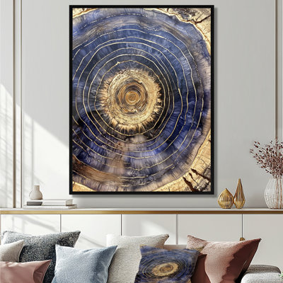 Geovanne Aqua Geode and Wood Slide Spiral IV - Crystals, art mural
