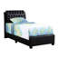 Élégant grand lit noir - H 48 po x l 63 po x P 88 po, conception moderne, structure, rembourrage en mousse, rehausse la pièce, assemblage contemporain et,-1186207365