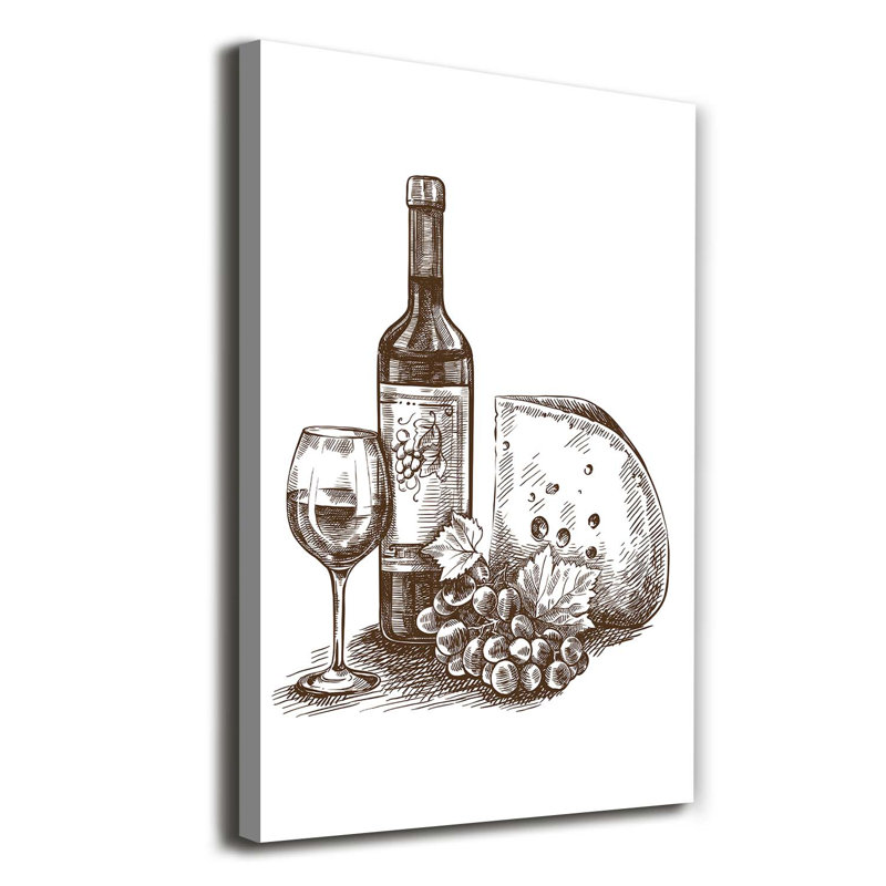 Wine And Snacks - Wrapped Canvas Print