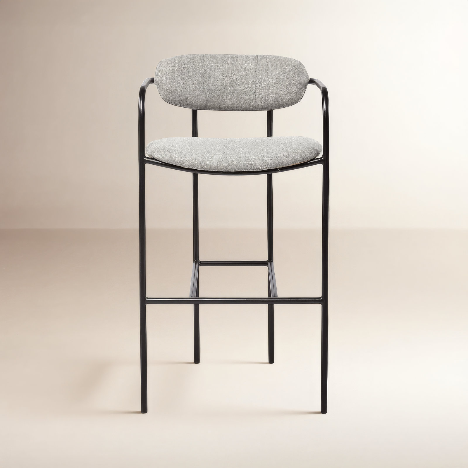 Belarus Fabric Seat Stool, Bar Stool (30” Seat Height), Gun Metal Gray, Gray