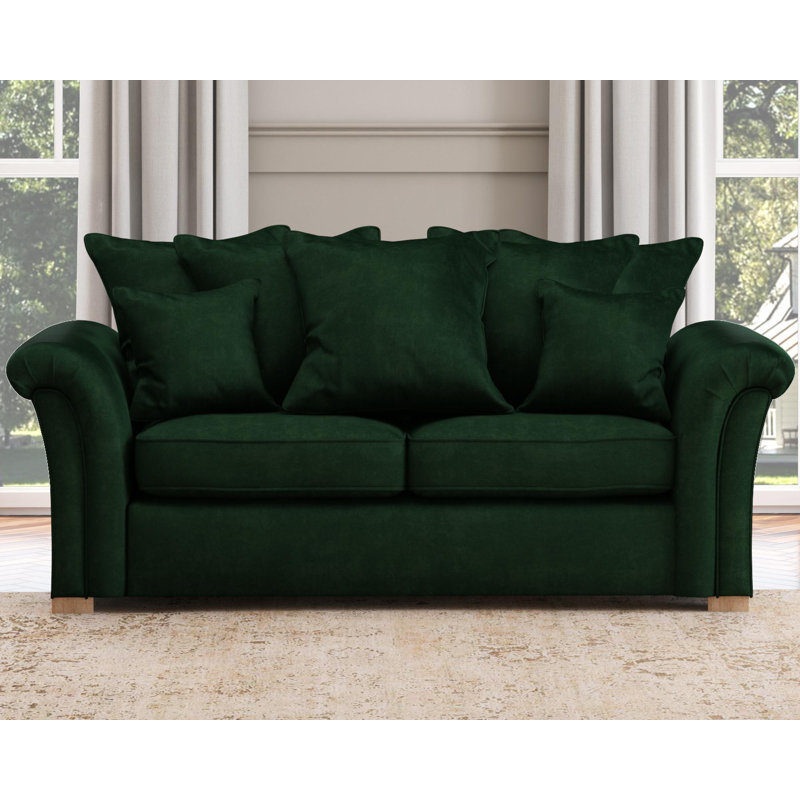 Castleacre Three Seater, Scatter Back, Forest Green