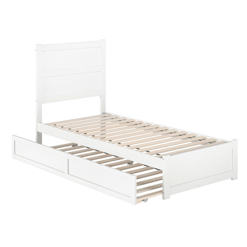 Ivor Solid Wood Trundle Bed, Twin XL, White