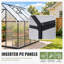Serre de jardin intérieure de 1,83 m de large x 2,44 m de profondeur, en aluminium et polycarbonate, avec 2 aérations de toit réglables et structure noire, idéale pour votre cour arrière.-136324917
