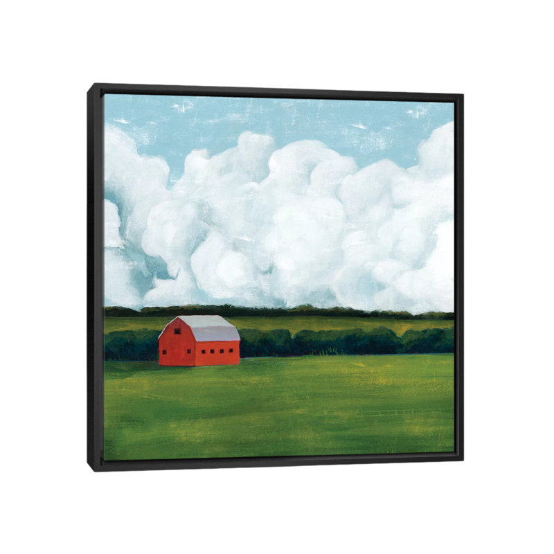 «Lone Barn I» par Grace Popp - reproduction d'art, Toile avec cadre noir, Pas de tapis, H 37 po x l 37 po x P 1,5 po
