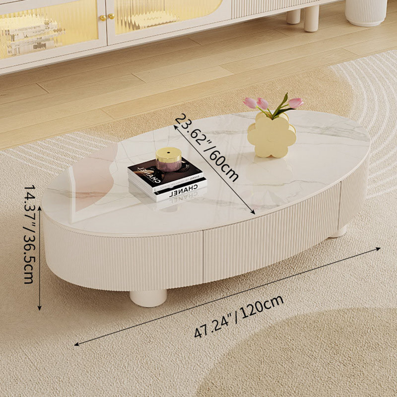 Table basse Modern, Blanc / neige