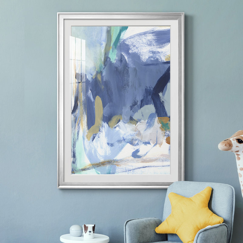 Blue Room II - reproduction de cadre photo, Argent, H 36,5 po x l 26,5 po x P 1 po