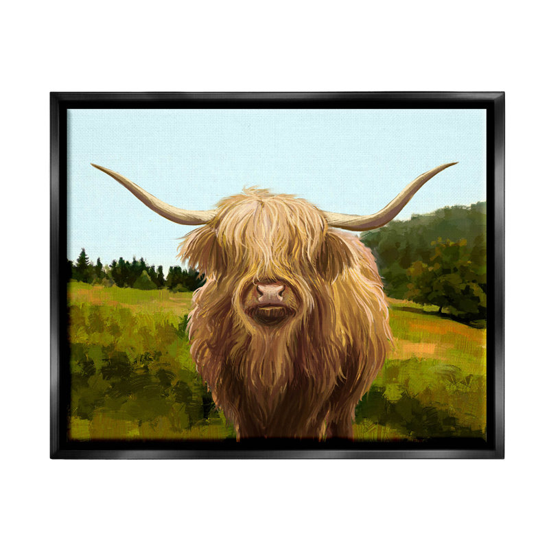 Art de giclée Highland, Cadre flottant noir de jais, H 17 po x l 21 po x P 1,7 po