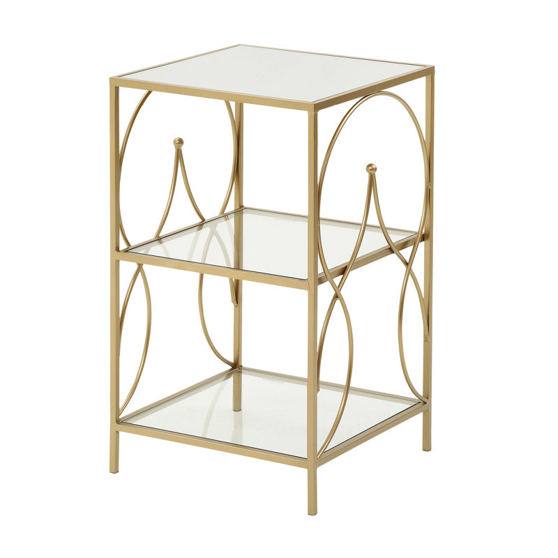 Maci Glass Top End Table