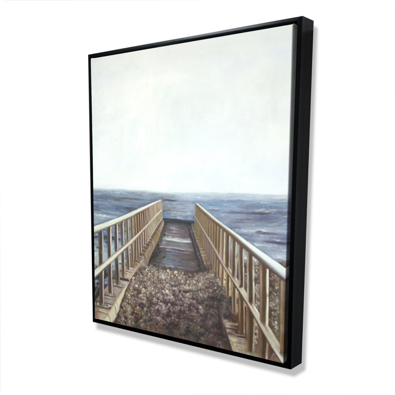 Relaxing Beach - White Marine Framed Canvas Home Decor