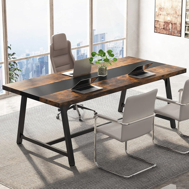 Bureau de direction 70,87 po, Brun / Noir