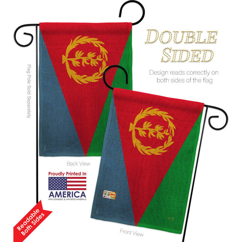 Polyester à 2 côtés 18,5 x 13 po érythrée drapeau de jardin